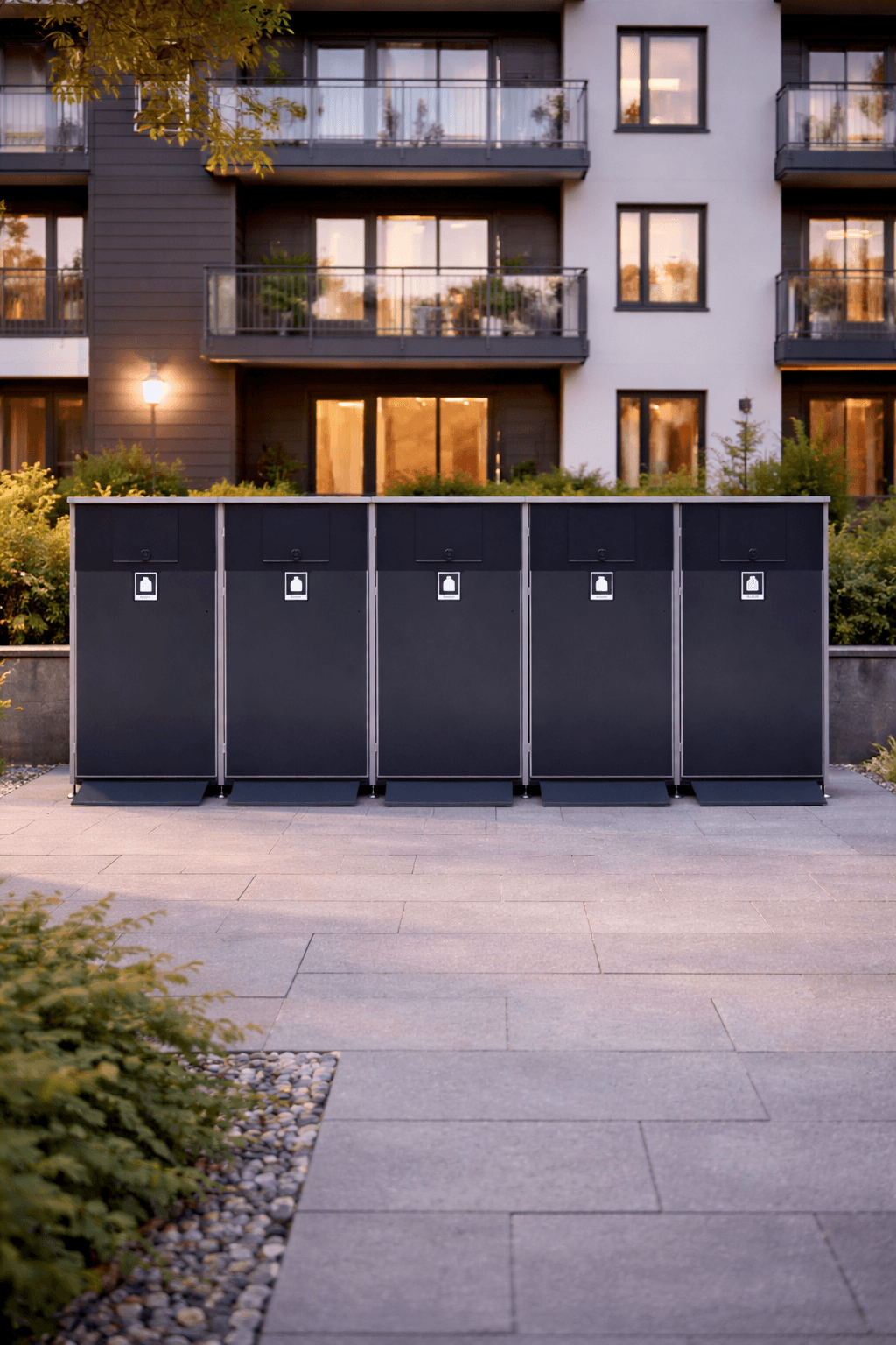 Avfallsskåp – 5 luckor